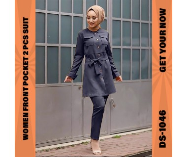 Women Front Pocket 2 Pcs Suit DS-1046 Women Front Pocket 2 Pcs Suit DS-1046
